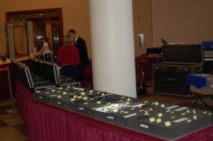 A portion of the translation equipment distributed freely to members attending General Conference.